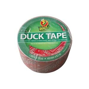 NEW Duck Brand Red Bandana Paisley Patterned Duct Tape 1.88in x 10yd Western NEW